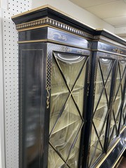 65944 Oriental KEN HILL Furniture Breakfront China Cabinet Curio with DESK