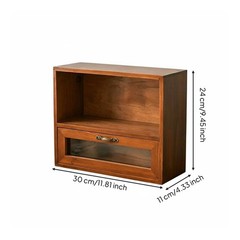 Wood Desktop Organizer Vintage and Design Wooden Storage Cabinet Glass Door