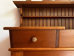 Vtg Pine Chest Commode Washstand Dry Copper Sink Country Farmhouse Cabinet