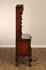 Queen Anne Style Welsh Two Piece Open Hutch Cabinet With Carved Claw & Ball Feet
