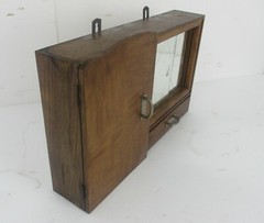 Double Apothecary Bathroom Medicine Kitchen Cabinet Wood Sliding Doors Art Deco