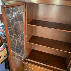 Henkel Harris Solid Mahogany Wood 4 Door London Breakfront Cabinet – 65”L 80”H