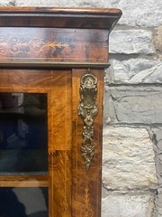 Victorian Napoleon III French Credenza Inlaid Gilt Metal Sideboard Cabinet 1800s
