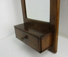 Hallway Cabinet Beveled Glass Mirror Hand Carved Antique XL HTF Impressive