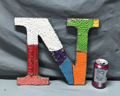 Decorative Salvaged Tin Ceiling 12″ Patchwork Mix Color Letter N Metal 359-25B