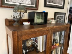 Oak/Glass Display Cabinet – Bookcase – Vinyl records