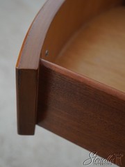 F70335: WELLINGTON HALL Satinwood Adams Painted Demi Lune Cabinet