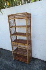 Bamboo Wicker Rattan Display Shelving Unit Etagere 6161