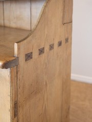 19th Century Antique English Pine Plate Rack Dresser Farmhouse Hutch Cabinet