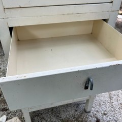 Vintage 1940s–1950s Industrial Medical Cabinet Cream-Painted Steel Multi-Compart