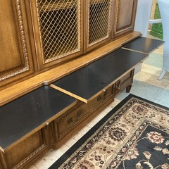 Auffrey & Co Fine French Furniture China Cabinet Solid Carved Wood Tons Storage