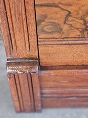 Antique Cabinet With Beautiful Inlay Lovely Marble Top & Original Hardware