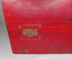 VTG Red Wooden Cabinet Jewelry Box Asian Motif 9″x 4.75″x 7.75″ Outstanding!!!