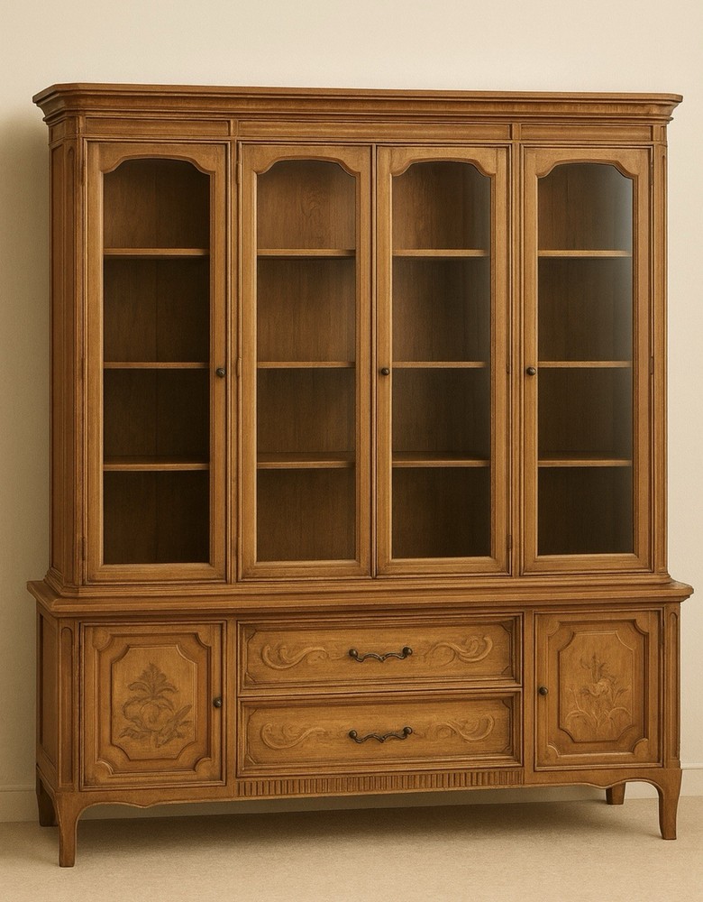 Antique German Hand painted China Cabinet