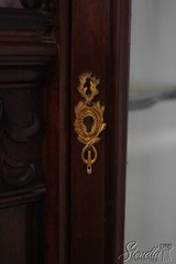 F67609: Antique Victorian Carved Mahogany Curio Display Cabinet