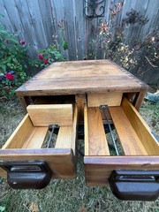 Globe Wernicke Antique Library Card Catalog File Cabinet 2 Drawer