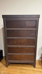 Antique Tiger Wood Curved Glass Curio Display Cabinet 60”H x 36”W x 15”D