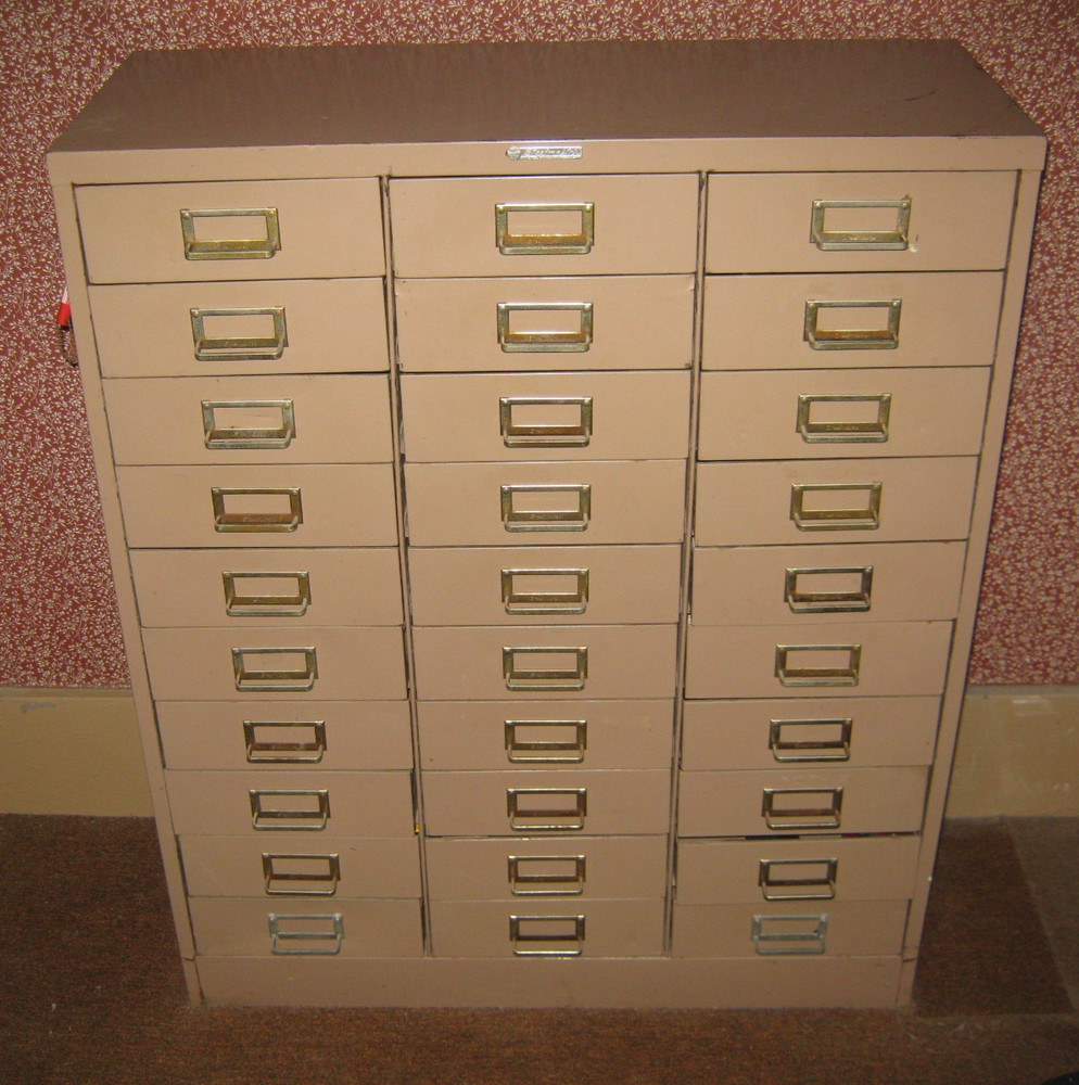 Steelmaster Industrial Steel 30 Drawer Storage Chest Cabinet office retro