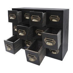 12 Drawers Vintage Tabletop Library Card Catalog Cabinet Storage Box NEW