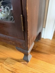 Antique Victorian Heirloom Dark Wood Curio / Bookcase Cabinet