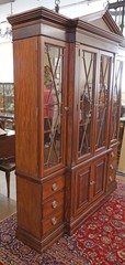 Ethan Allen Newport Collection Mahogany Bookcase China Cabinet Breakfront