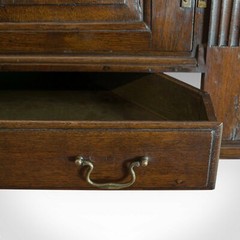 Antique Corner Cabinet, English, Georgian, Oak, Hanging, Cupboard, Circa 1780