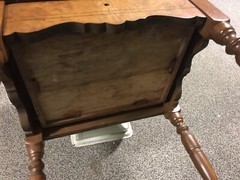 ANTIQUE VTG WOOD RECORD ALMBUM LP STAND CABINET 42.5” TALL X 17 X 12 3/4” DEEP