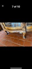 ANTIQUE VICTORIAN AMERICAN OAK CHINA/CURIO CABINET C 1895 w LEADED GLASS