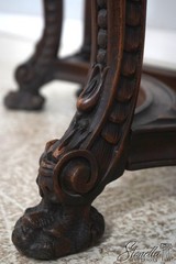 L73153: Vintage French Renaissance Carved Walnut China Cabinet