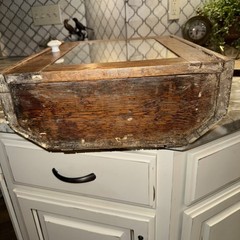 Antique Primitive Oak Wood Medicine Cabinet Shaving Mirror Wall Mounted Shelf