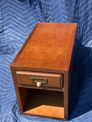 Wood Card Catalog File Drawer Desktop Organizer