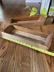 Vintage Wood Library Card Drawers With Metal Label Holder Set Of 2