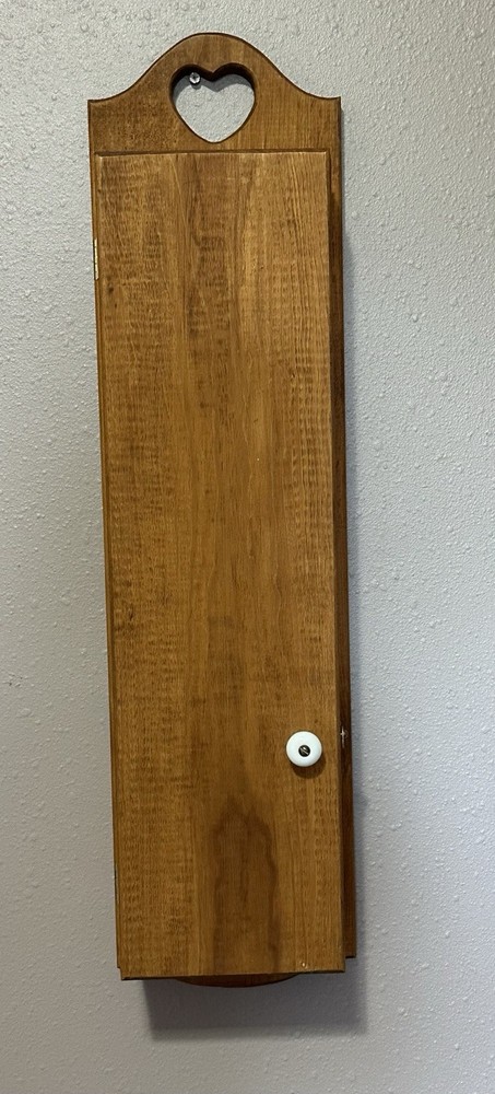 Vintage Wooden Wall Cabinet with Heart accent Cutout