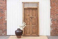 Tall Antique Indo-Portuguese Entrance Door