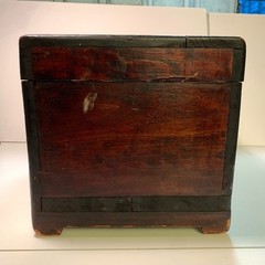 Antique 19thC Red Lacquer Desktop Storage Box 18in Small Asian Document Chest