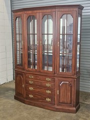 HENKEL HARRIS Wild Cherry China Breakfront Bookcase or Cabinet made in Virginia