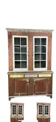 Antique Dutch Cupboard Step Back Cupboard Barn Find Primitive 1800 Old Paint