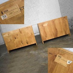 Vintage Ranch Oak Pair of Small Credenzas or Buffet Cabinets by A. Brandt Compan