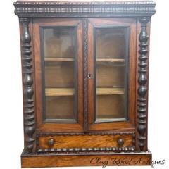 Antique French victorian rosewood cabinet cupboard hanging Black Forest 1800s