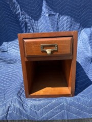 Wood Card Catalog File Drawer Desktop Organizer