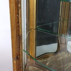 Giltwood Bombay Serpentine Vitrine With Verdis Martin Panels c1890