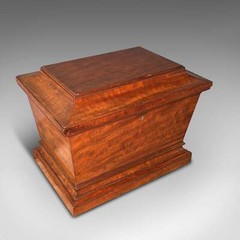 Large Antique Sarcophagus Cellarette, English, Mahogany, Wine Cooler, Regency