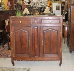 French Antique Oak Tall Sideboard Cabinet Circa 1800 | Dining Room Furniture