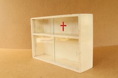 Vintage Furniture Wood Medical Cabinet Apothecary Chest Cupboard Shelf 1970s.
