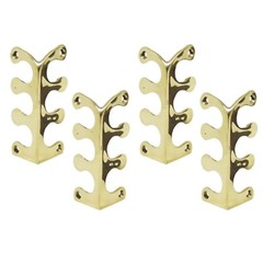 Set of 4 Vintage Solid Brass Fern leaf Box Corner Protector Decor Shelf Cabinet