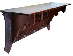 Clock Wall SHELF, c1890 Aesthetic Victorian, Solid Walnut, Ebonized Panels, 24″w