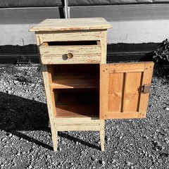 ANTIQUE FRENCH RUSTIC PAINTED TALL CUPBOARD c1900