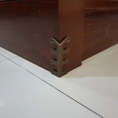 Set of 4 Vintage Solid Brass Fern leaf Box Corner Protector Decor Shelf Cabinet