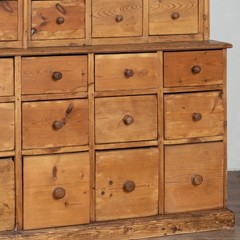 19th Century Large Pine Apothecary Display Cabinet with 57 Drawers