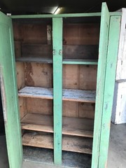 Early Americanantique 2 Door green painted cupboard 48.5 x 73 x 18 D